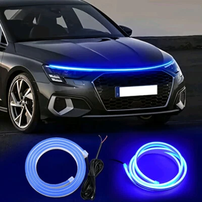 120cm Azul Flexible Coche Capó Día Correr LED Luces Tira Accesorios Universal Foto 1 de 4