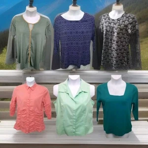 Bundle Lot Of 6 Women XL Tops Blouse Bobolink JM Collection Jennifer Lauren Jon - Picture 1 of 22