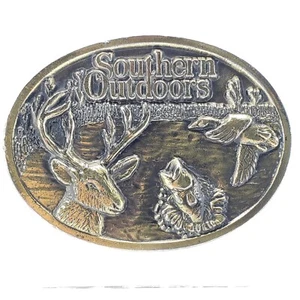 VTG Southern Outdoors 1986 Brass Belt Buckle, The Great American Buckle Company - Picture 1 of 10