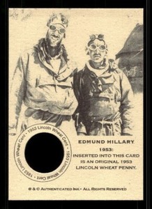 #TN0411 EDMUND HILLARY 1953 Penny Collector Coin Card