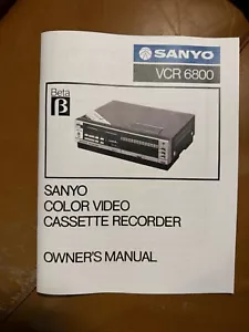 Sanyo Videorecorder 6800 Beta Kassettenrekorder Original-Zubehör-Hersteller Bedienungsanleitung (1985) - Bild 1 von 3