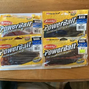 4 Pkgs Berkley Soft Bass Powerbaits tous ouverts - Appâts encore frais et inutilisés - Photo 1 sur 5