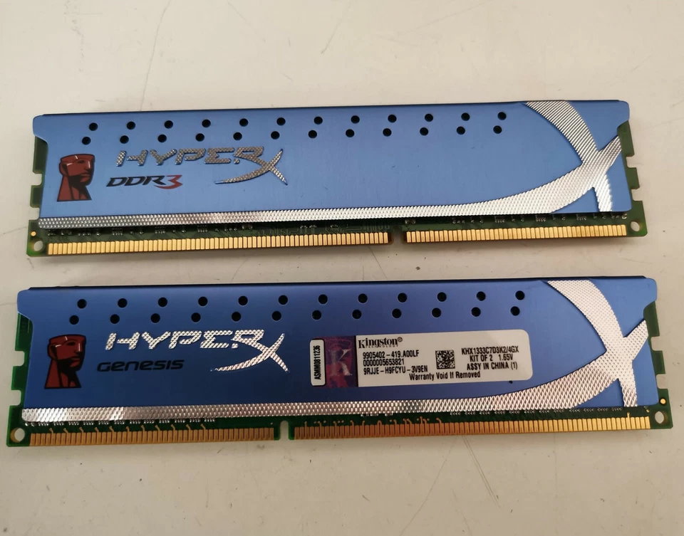 KIT RAM 4GB (2X 2GB ) DDR3 PC3-10600 1333MHz 1333 MEMORIA PC3-10600U KINGSTON  - Immagine 1 di 1