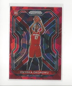 2020-21 Panini Prizm Prizms Red Cracked Ice #260 Onyeka Okongwu Rookie Hawks