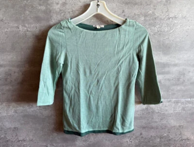 Vintage Michel Klein Itokin Green Knit Rayon Blend Top Size 38 Japan Import - Image 1 of 4