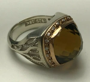 Anillo de cuarzo diamante Tacori - oro rosa 18k multicolor plata 867 quilates-tw - talla 6 - Imagen 1 de 10
