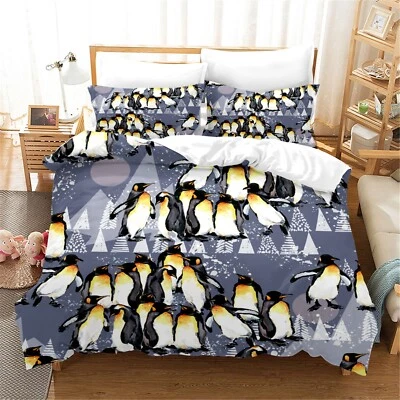 3D Geometry Penguin Quilt Cover Set Bedding Sets Pillowcases 64 - Image 1 of 4