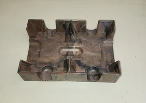 Vintage Nu-Dell Plastics No. 30 Double Deck Card Tray Brown  Marbled - Picture 1 of 3