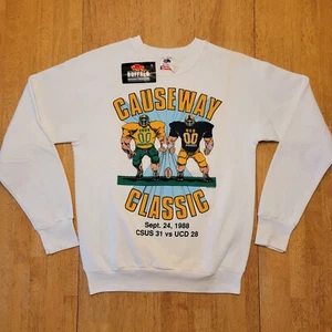 Felpa vintage anni 80 UC Davis vs Sac State Hornets uomo media made in USA NUOVA - Foto 1 di 24