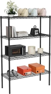 4-Tier Storage Shelf Standing Shelving Unit Heavy Duty Metal Wire Rack Organizer - Picture 1 of 6