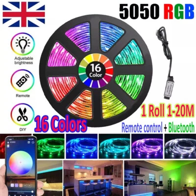 ANS-STATION LED Strip Lights USB 1-20m 5050 RGB Colour Changing Tape for kitchen Cabinet, TV