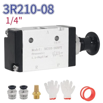 3 Way 2 Position Air Hand Lever Valve 1/4 NPT Pneumatic Manual Control - Image 1 of 4