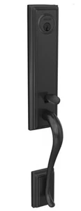 SCHLAGE FCT58ADD622 Addison Keyed Entry Half Plate Handle Exterior Matte Black - Picture 1 of 5
