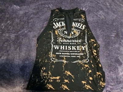 Jack Daniels No. 7 Classic Logo Womens Tank Top Black Cotton Blend  - image 1 of 4