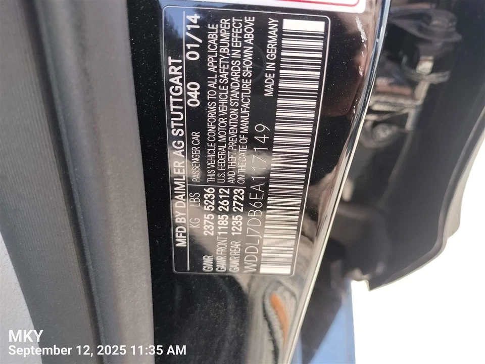 PASSANGER ROOF AIR BAG 2188600202 2012-2018 MERCEDES-BENZ CLS550 — 第 1/4 张图片