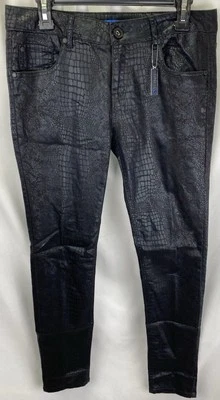 Pantalones elásticos ajustados negros con estampado de serpiente Sapphire Ink Juniors 11 usados en excelente estado Foto 1 de 4