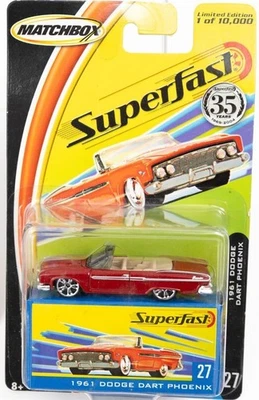 2004 Matchbox Superfast #27 1961 Dodge Dart Phoenix Red - Image 1 of 2
