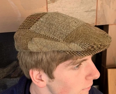 Polo Ralph Lauren 帽子 橄榄球 Herringbone Houndstooth Gent 粗花呢拼布帽 VtG — 第 1/4 张图片