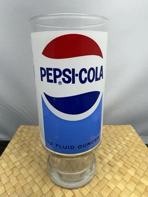 Vaso de vaso pedestal Pepsi-Cola PEPSI vintage años 70 6 1/2" Foto 1 de 4