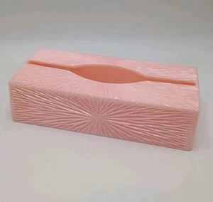 Vintage 1960s Pink Celebrity Tissue Box Holder Starburst Acrylic Lucite Plastic - Picture 1 of 8