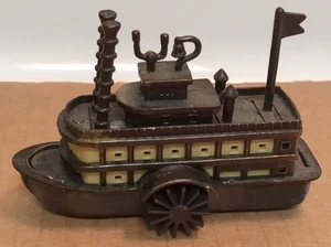 Miniature Vintage Die Cast Metal Steam Boat Pencil Sharpener - Picture 1 of 10
