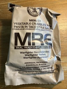 MRE-US Dept Of Defense Menu 11 Veg Crumbles W/ Pasta In Taco Sauce - Picture 1 of 5