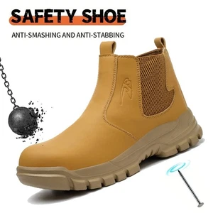 Waterproof Work Boots Mens Safety Shoes Steel Toe Botas De Trabajo Para Hombre - Picture 1 of 42