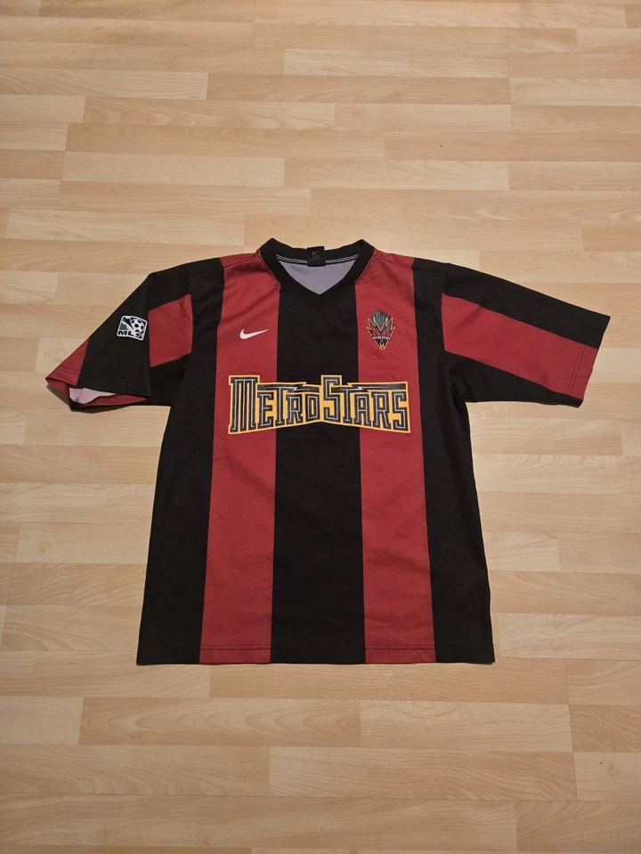 Camiseta deportiva vintage MLS Metrostars años 90 auténtica Home Kit para hombre mediana Foto 1 de 4