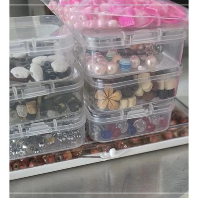 Small Lot Of Beads Stones Charms For Jewelry Making. Storage Boxes Included - Image 1 of 4