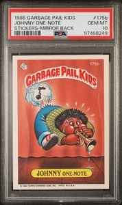 1986 Garbage Pail Kids Series 5 JOHNNY ONE NOTE #175b MIRROR BACK PSA 10 - Bild 1 von 2
