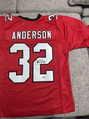 Camiseta personalizada con autógrafo firmada por Jamal Anderson - Atlanta Falcons - Certificado de autenticidad Beckett - Foto 1 de 4
