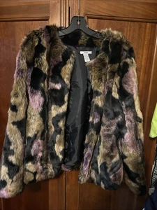 Bar III Luxe Faux Fur Lined Coat size Large - Picture 1 of 7