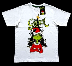 GRINCH Weihnachten T-Shirt 2XSto2XL weiß Baumwolle kurzarm neu mit Etikett Primark lizenziert - Bild 1 von 2