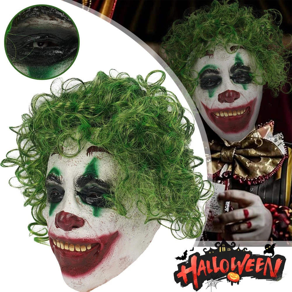 Grusel-Clown-Maske Vollgesichtsmaske Für Halloween – Aus Vinyl, Gruselig, Für Erwachsene
