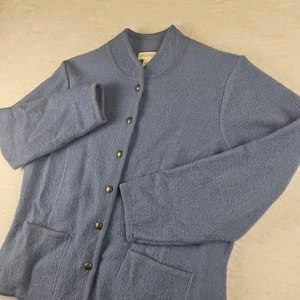 Appleseed’s Cardigan Women’s L Blue 100% Wool Jacket Button Front Pockets - Picture 1 of 9