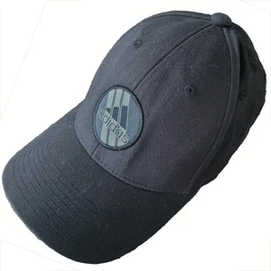 Gorra Adidas A-Flex negra ajustada gris oscuro negra logotipo a rayas - Imagen 1 de 6