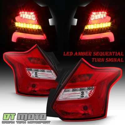 2012-2014 Ford Focus Hatchback [SEQUENTIAL] LED Tube Tail Lights Lamp Left+Right - Image 1 of 4