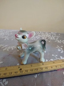 Vintage 1950’s Anthropomorphic Cow baby Calf Bell Flowers Figurine Retro Kitsch - Picture 1 of 11