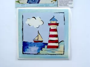 6x d-c-fix tile sticker self-adhesive sticker 14.6 x 14.6 cm lighthouse each - Picture 1 of 2