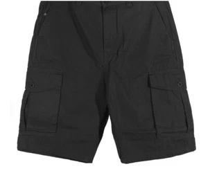 Bermudas cargo Perry Ellis para hombre W38 frente plano 100 % algodón negras - Imagen 1 de 7