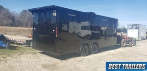 8 x 24 race ready blackout carhauler enclosed cargo motorcycle trailer spoiler - Picture 1 of 12