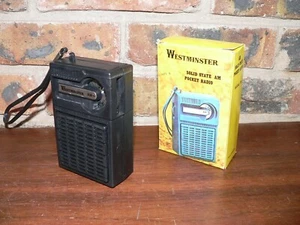 Vintage Westminster model 768 Black AM Transistor Radio NOS in Original Box - Picture 1 of 4