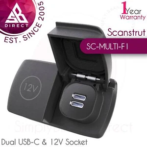Scanstrut Flip Pro Multi - Doppia presa USB-C e 12 V anteriore o posteriore adattabile │ IPX4 - Foto 1 di 5