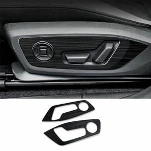 For Audi Q3 2019-2023 Black Titanium Seat Adjust Handle Button Panel Trim 2PCS - Picture 1 of 6