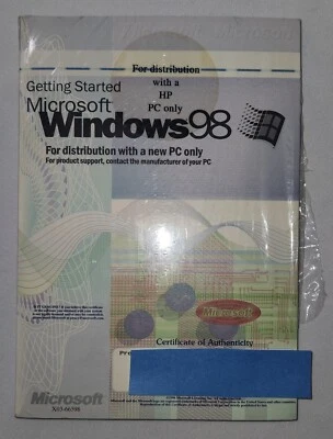Microsoft Windows 98 Product Key Distribution Unused Brand New Book (  No CD ) - Image 1 of 2