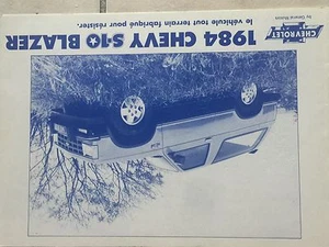 RARE CATALOGUE brochure Katalog Prospekt CHEVROLET BLAZER 4 PAGES ANNEE 1984 - Picture 1 of 1
