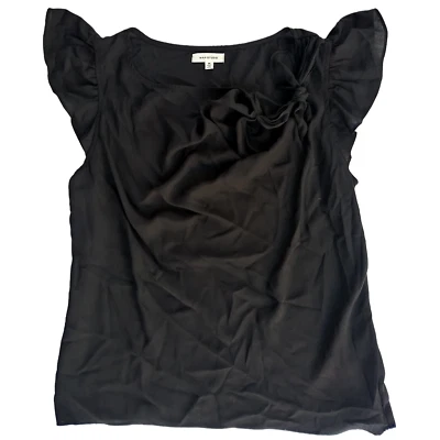 Blusa sin mangas Max Studio Cami cuello barco retorcido cuello redondo sin mangas negra talla M Foto 1 de 3