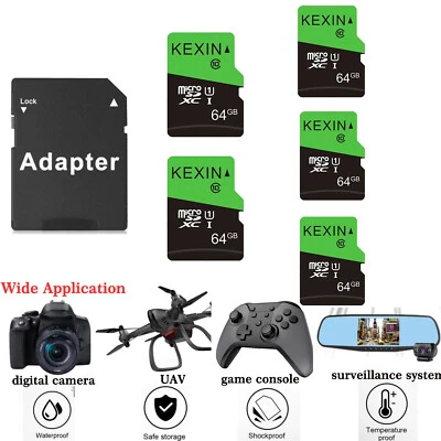64GB 10pack Micro SD Card U1 Micro SD Card UHS-I C10 Memory Card - Image 1 of 4