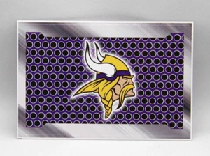 NFL Football MINNESOTA VIKINGS Metal License Plate Style Vending Machine Sticker - Picture 1 of 1