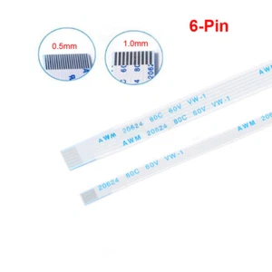 6-Pin Flexible Flat Flex FFC/FPC Cable Ribbon Pitch 0.5mm-1.0mm Forward/Reverse - Picture 1 of 4